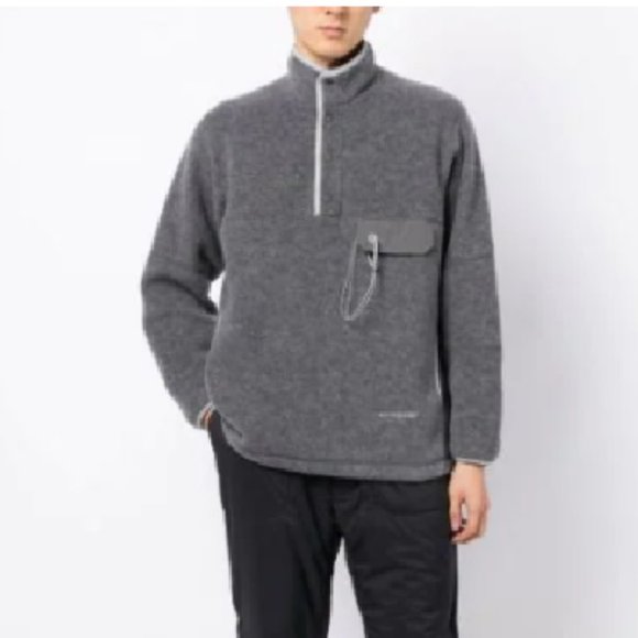 $515! NWT RARE Men's and Wander Wool Fleece Top Pullover - Grey - L - Picture 2 of 3